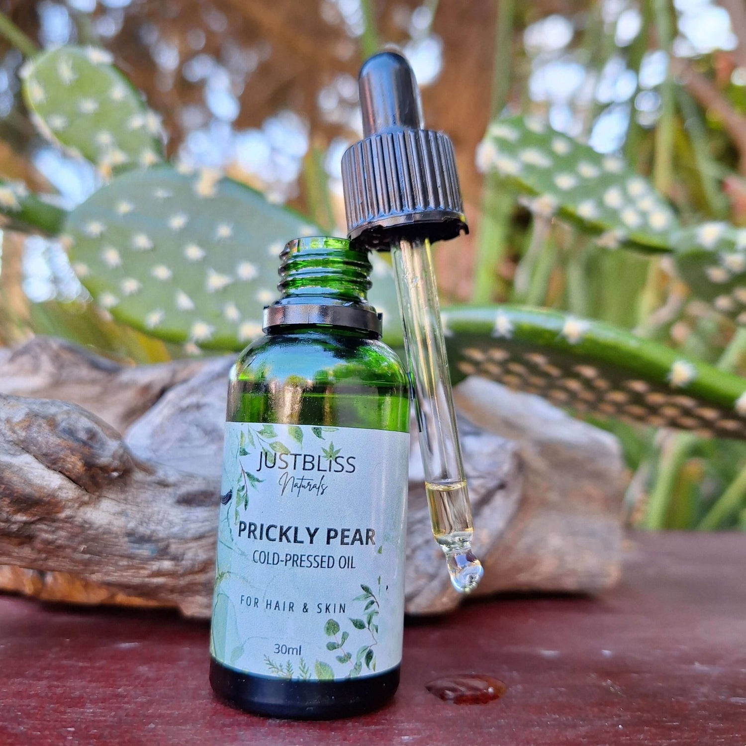 FACIAL OiL: Prickly Pear Oil (30ml) (Calming Hydration for Sensitive Skin, Rosacea & Eczema Relief) - JUSTBLiSS Naturals