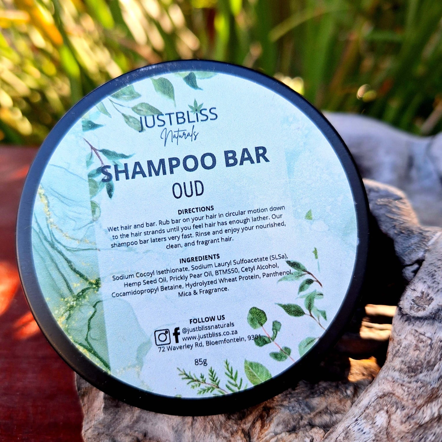 SHAMPOO BAR in Tin: Oud - JUSTBLiSS Naturals