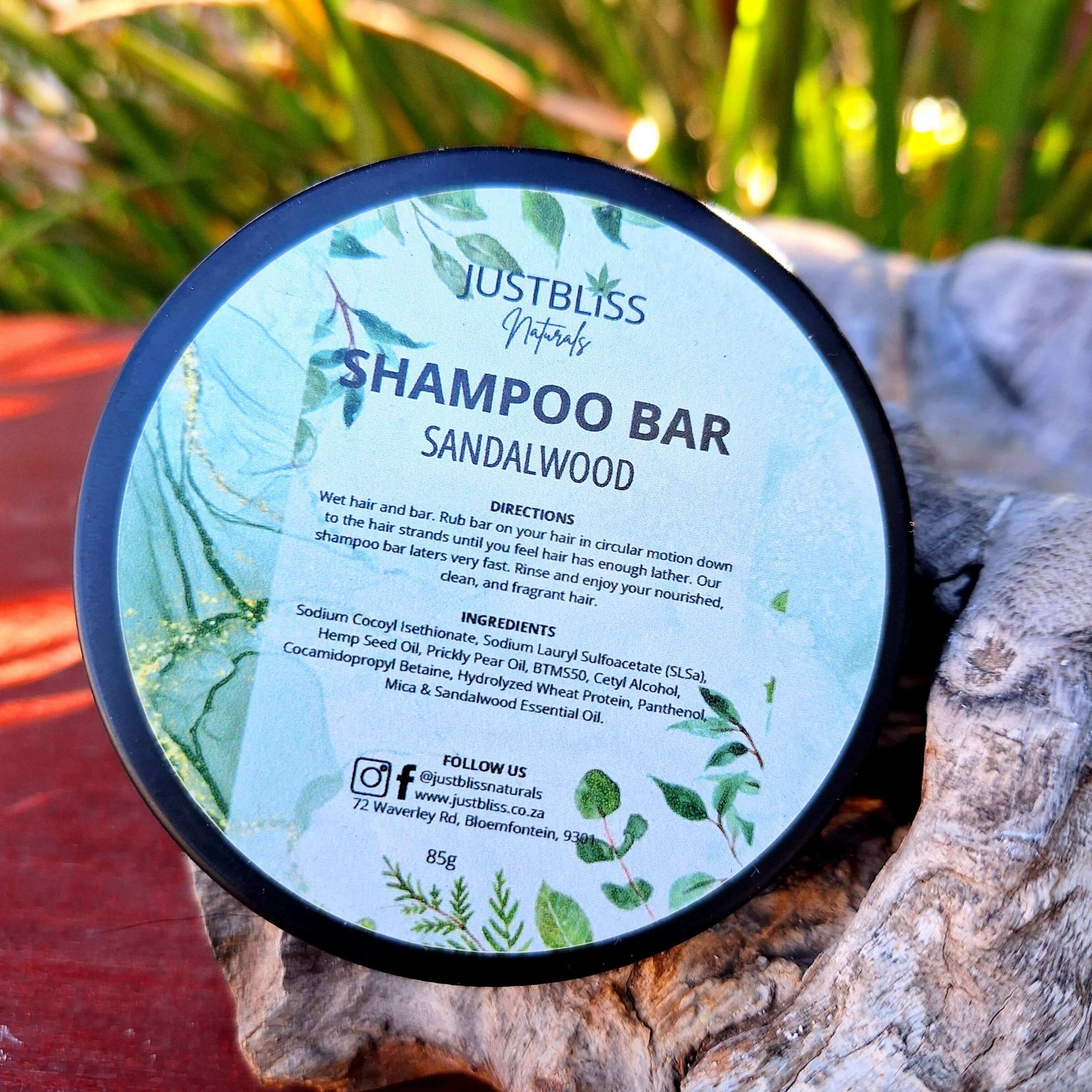 SHAMPOO BAR in Tin: Sandalwood - JUSTBLiSS Naturals