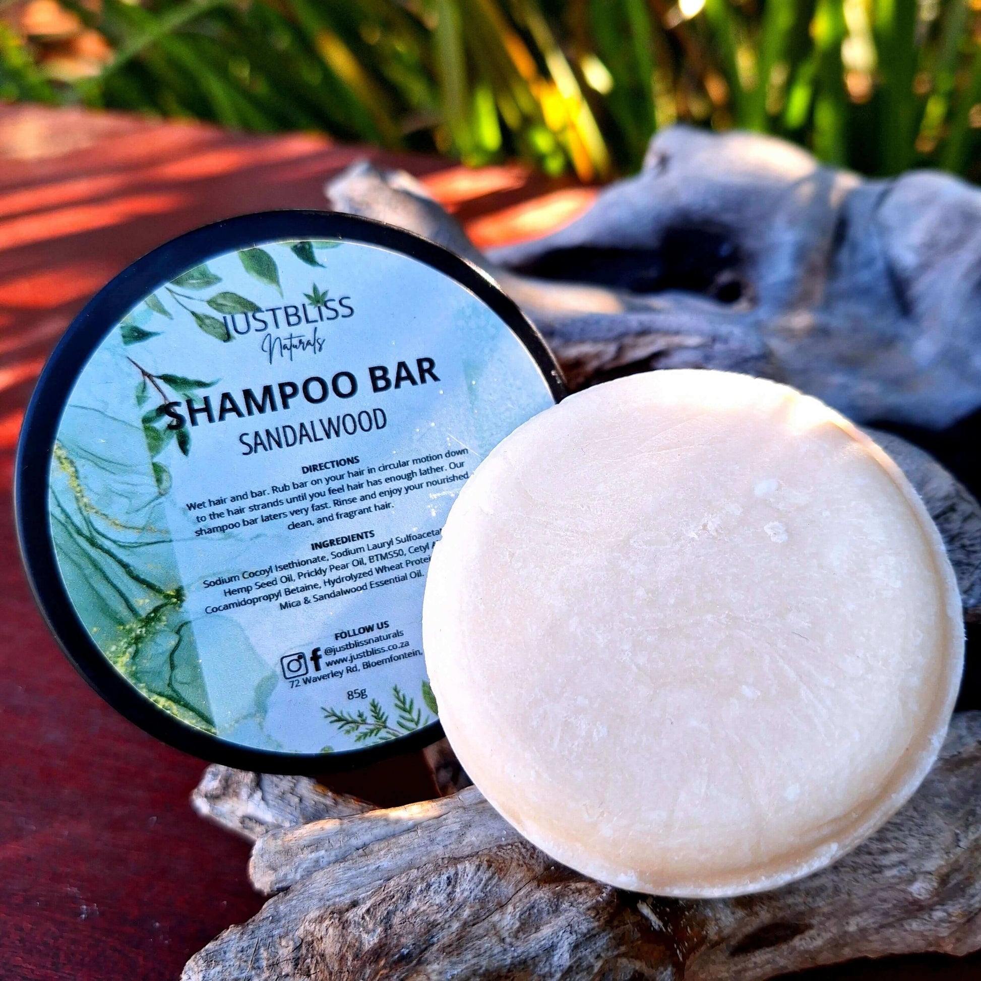 SHAMPOO BAR in Tin: Sandalwood - JUSTBLiSS Naturals