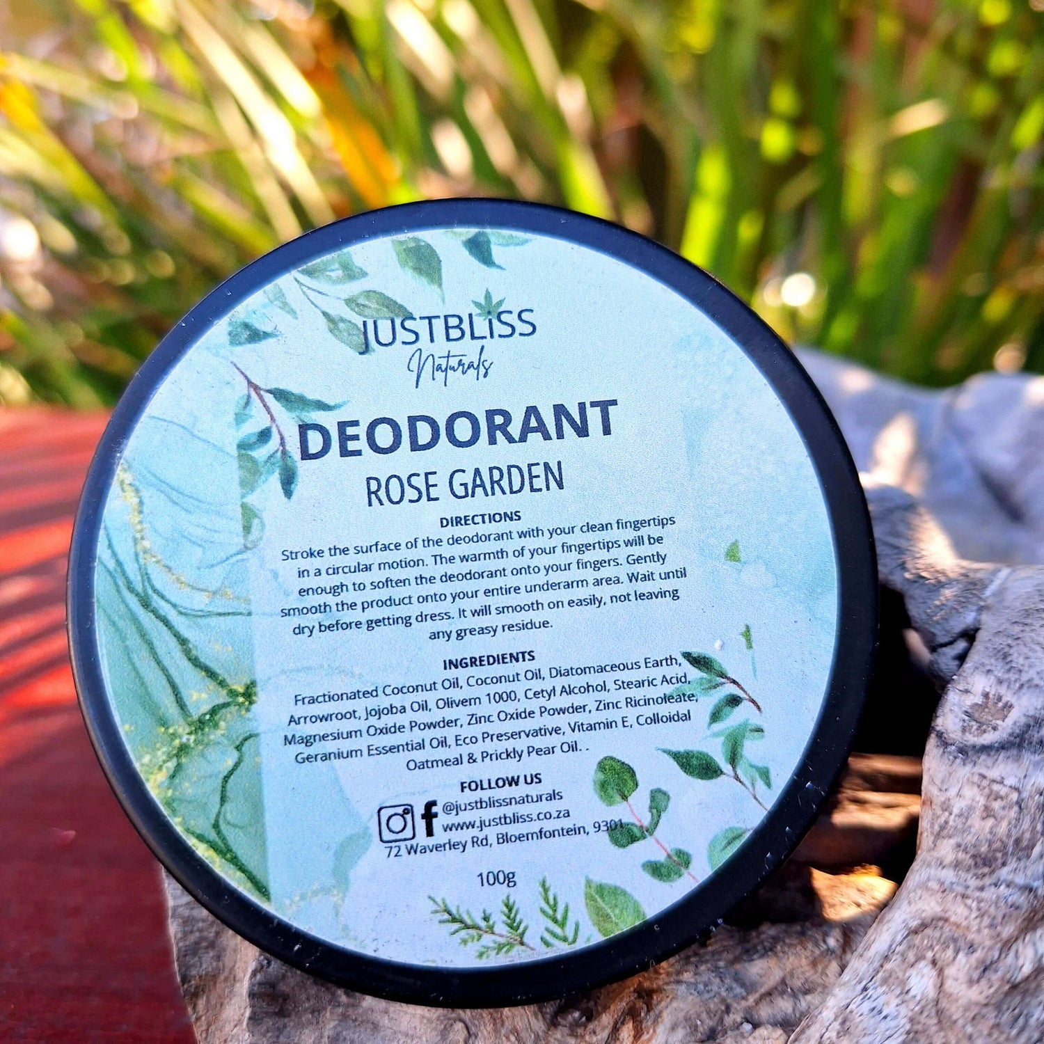 DEODORANT: Rose Garden (Geranium) - JUSTBLiSS Naturals