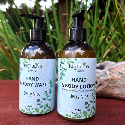 COMBO HAND WASH & LOTION: Berry Nice (250ml) - JUSTBLiSS Naturals