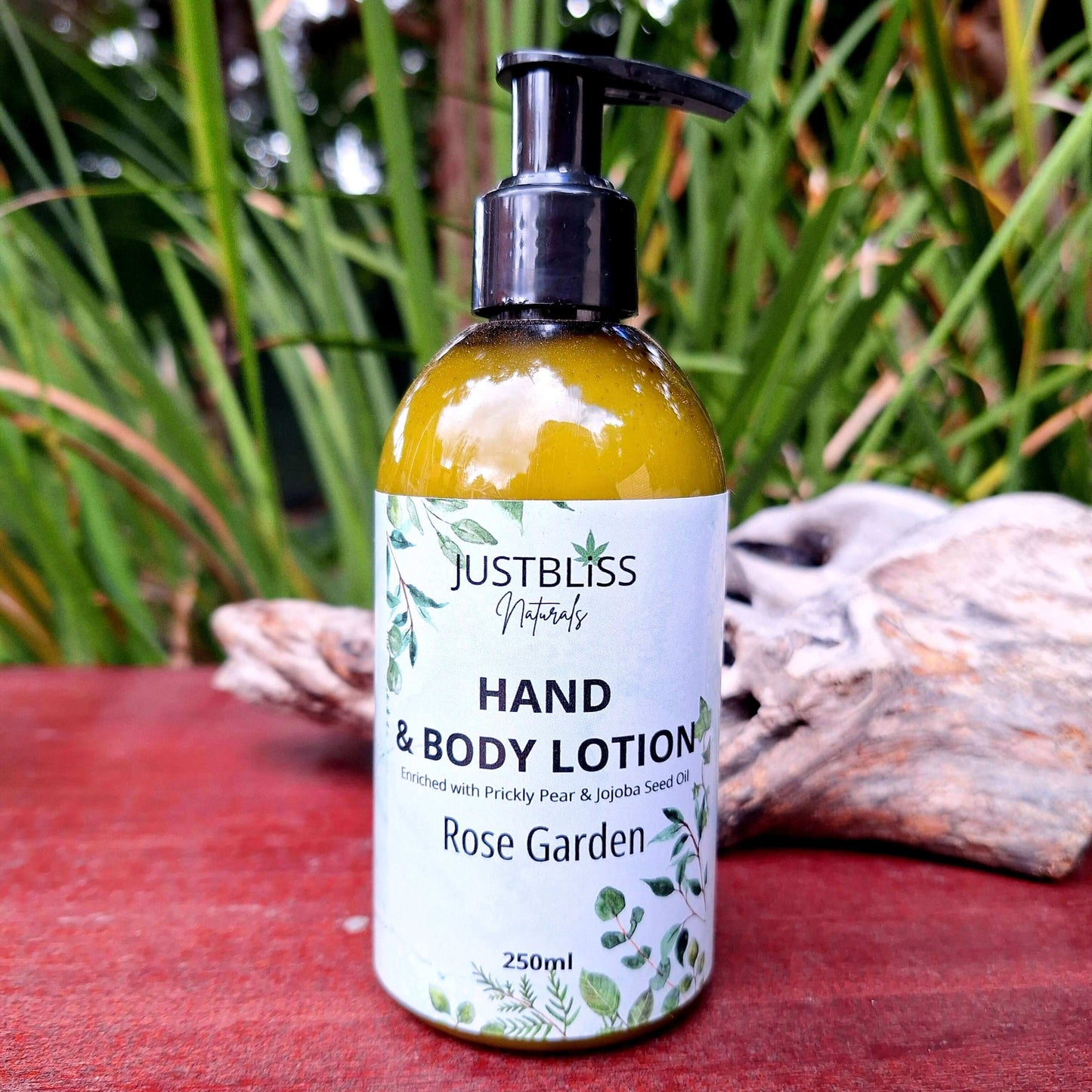 HAND & BODY LOTION: Rose Garden (Geranium) (250ml) - JUSTBLiSS Naturals