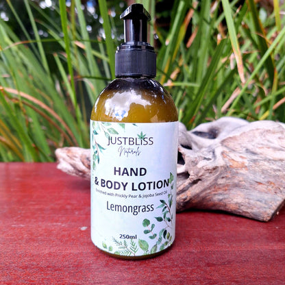 HAND & BODY LOTION: Lemongrass (250ml) - JUSTBLiSS Naturals