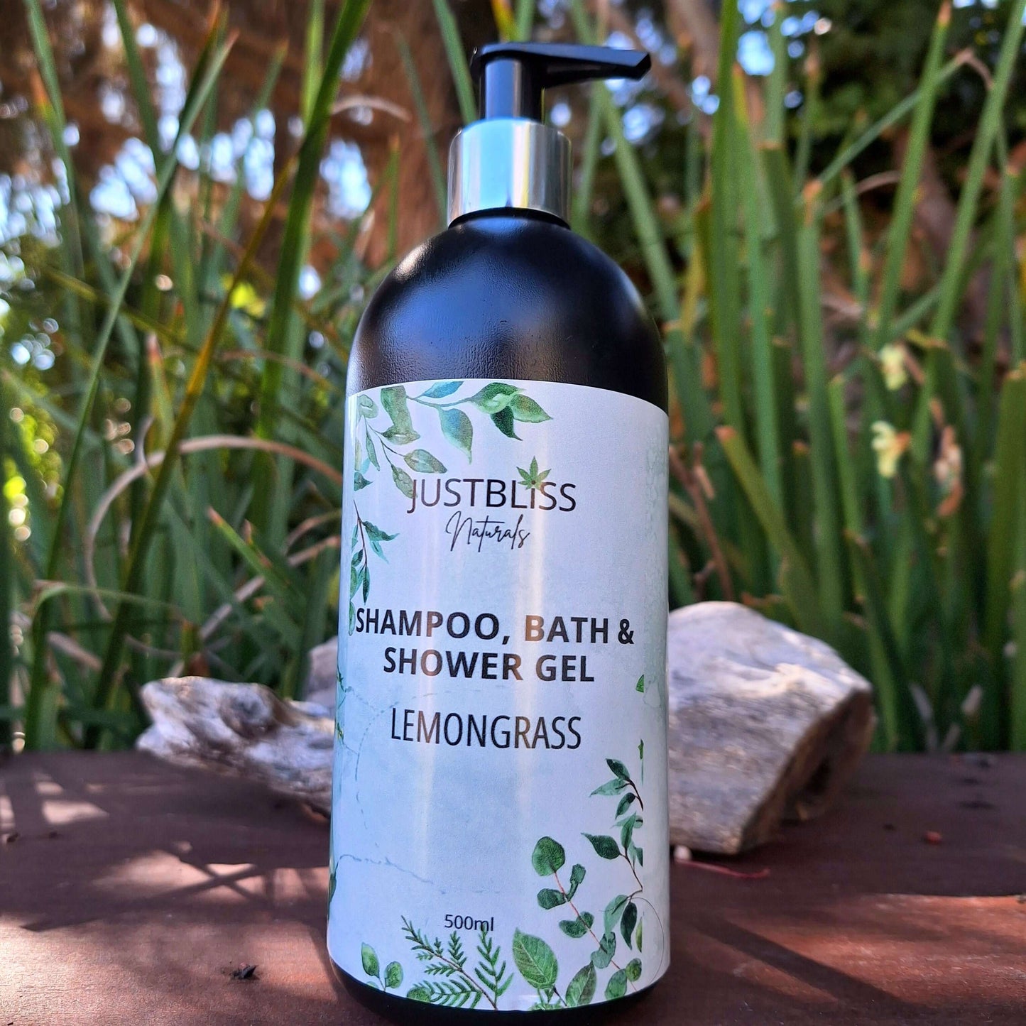 SHAMPOO, BATH & SHOWER GEL: Lemongrass (500ml) - JUSTBLiSS Naturals