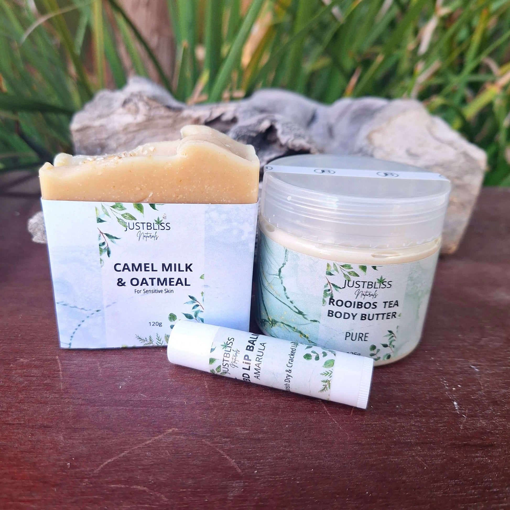 GIFT BOX: Bath, Body & Lip Set Unscented Essentials - JUSTBLiSS Naturals