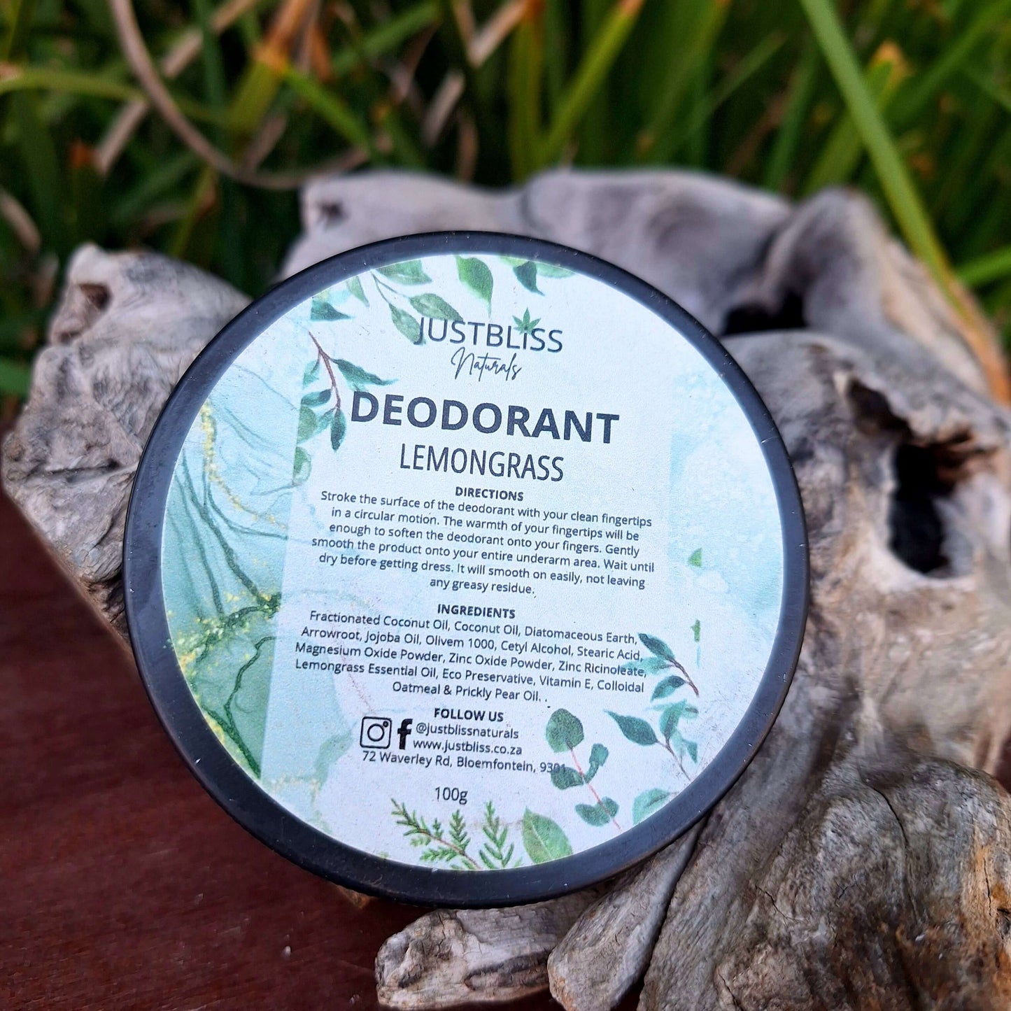 DEODORANT: Lemongrass - JUSTBLiSS Naturals