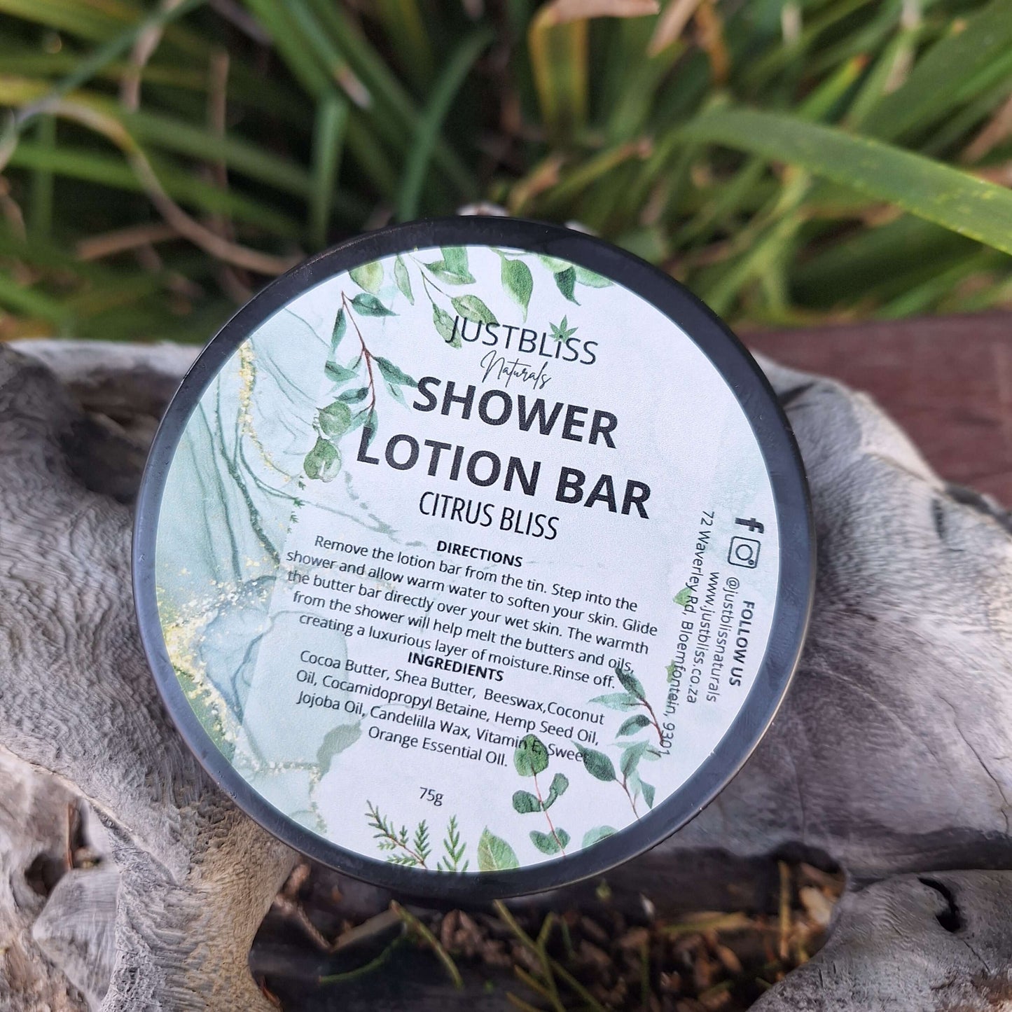 BATH & SHOWER: Citrus Bliss Shower Lotion Bar - JUSTBLiSS Naturals