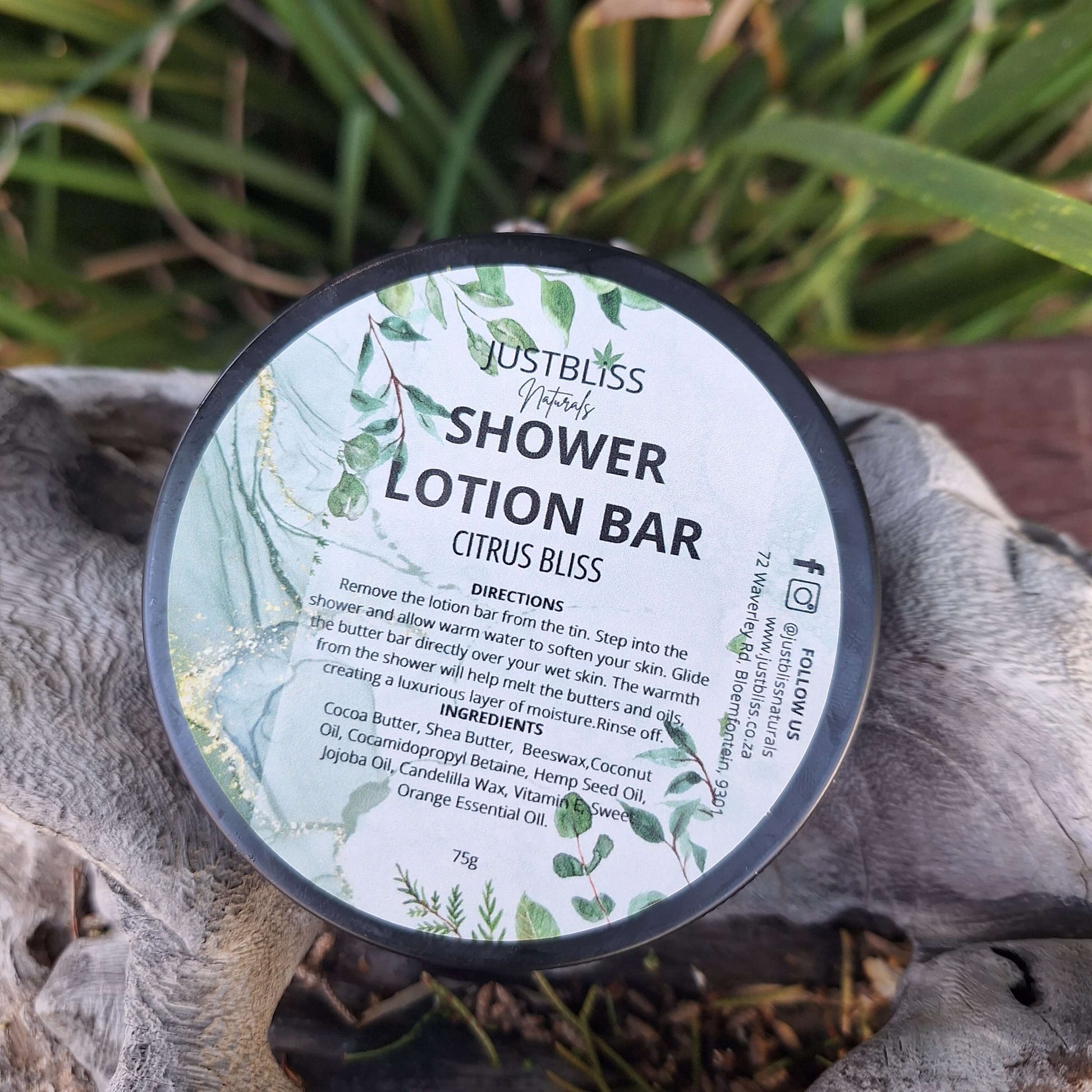 BATH & SHOWER: Citrus Bliss Shower Lotion Bar - JUSTBLiSS Naturals