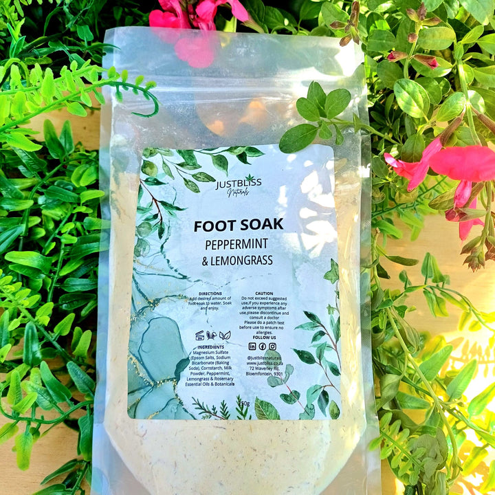 Peppermint & Lemongrass Foot Soak – Revitalizing Foot Care by JUSTBLiSS