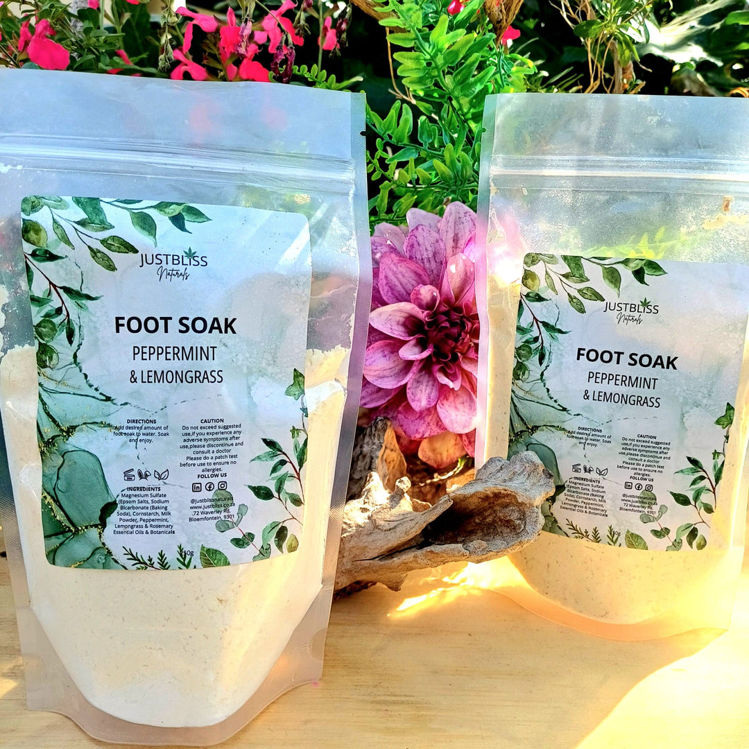Peppermint & Lemongrass Foot Soak – Revitalizing Foot Care by JUSTBLiSS