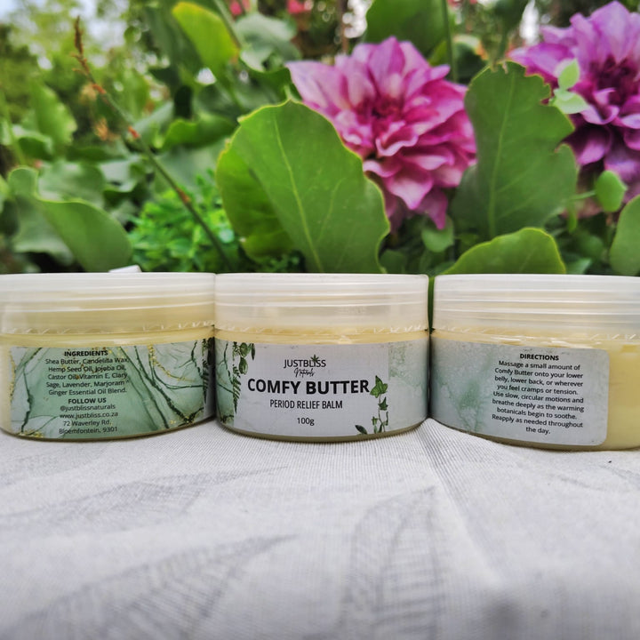 Comfy Butter – Herbal Period Relief Balm with Shea & Essential Oils