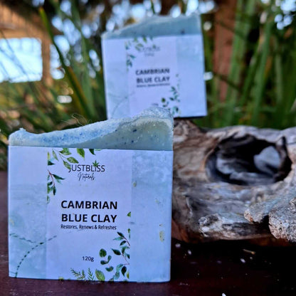 SOAP BAR: Cambrian Blue Clay. Detoxify & Moisturize - JUSTBLiSS Naturals