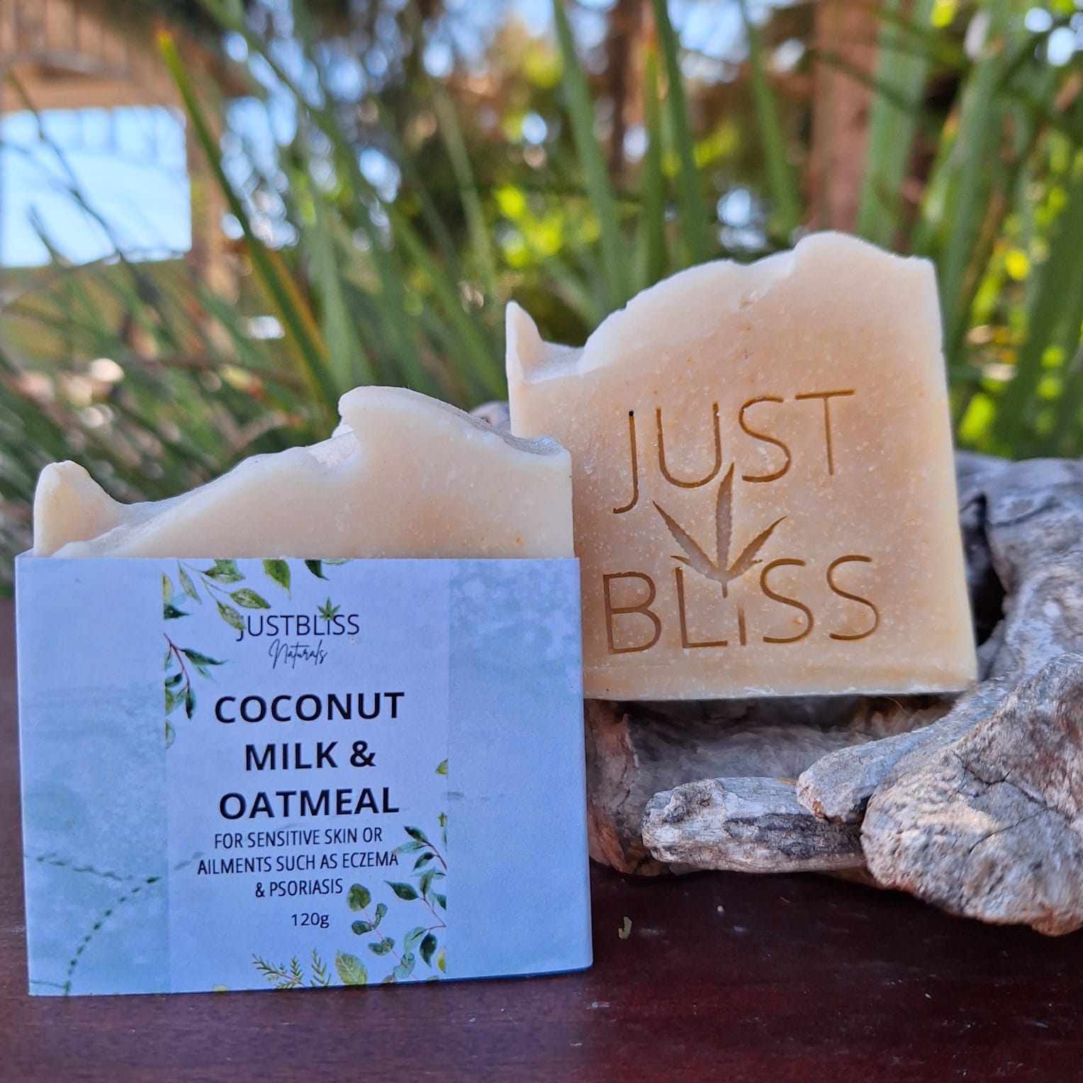 JUSTBLISS: SOAP BAR: Coconut Milk & Oatmeal. Sensitive Skin.