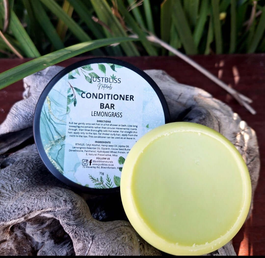 HAIR CONDITIONER BAR: Lemongrass (in Tin) - JUSTBLiSS Naturals