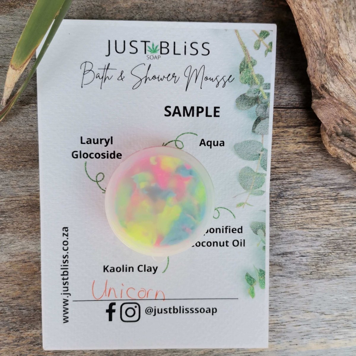 BATH & SHOWER MOUSSE: Sample - 10ml - JUSTBLiSS Naturals