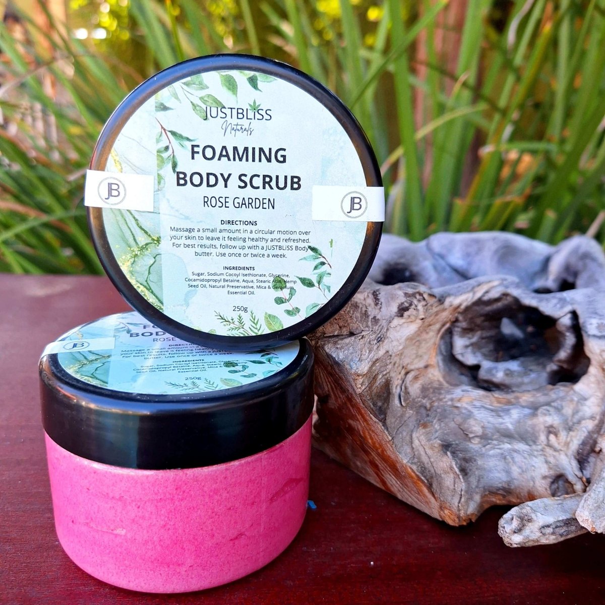 BODY SCRUB: Rose Garden (250g) - JUSTBLiSS Naturals