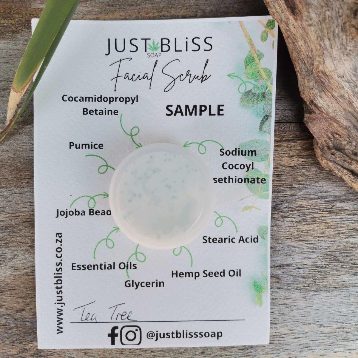 BODY SCRUB: Sample - 10ml - JUSTBLiSS Naturals