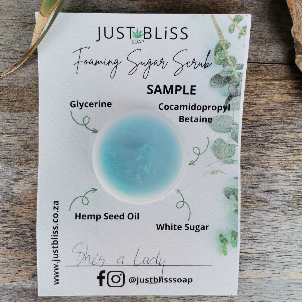 BODY SCRUB: Sample - 10ml - JUSTBLiSS Naturals