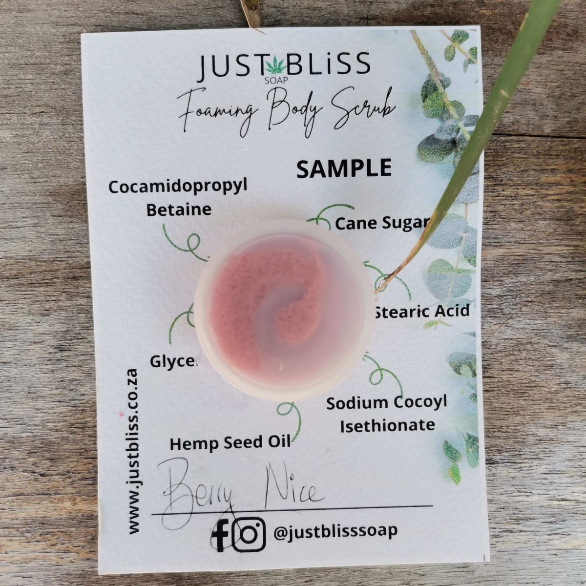 BODY SCRUB: Sample - 10ml - JUSTBLiSS Naturals