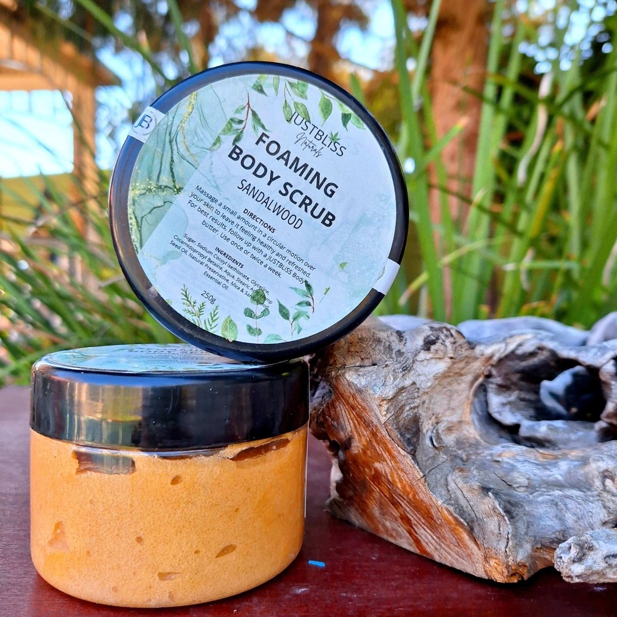 BODY SCRUB: Sandalwood (250g) - JUSTBLiSS Naturals