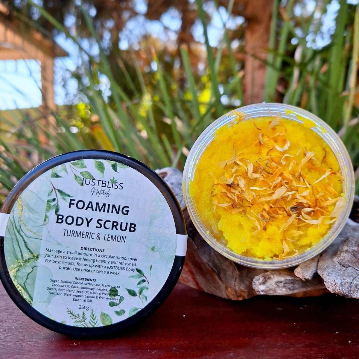 BODY SCRUB: Turmeric & Lemon (250g) - JUSTBLiSS Naturals