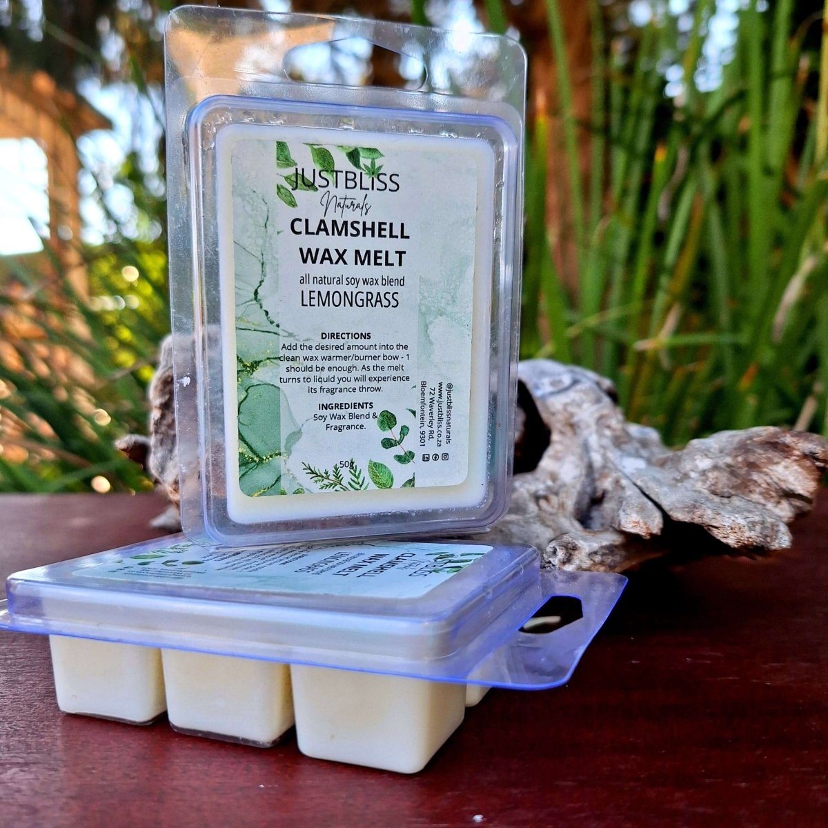 CLAMSHELL WAX MELTS: Lemongrass - JUSTBLiSS Naturals