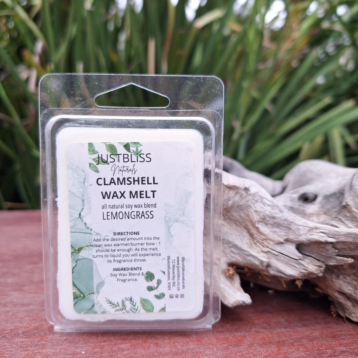 CLAMSHELL WAX MELTS: Lemongrass - JUSTBLiSS Naturals