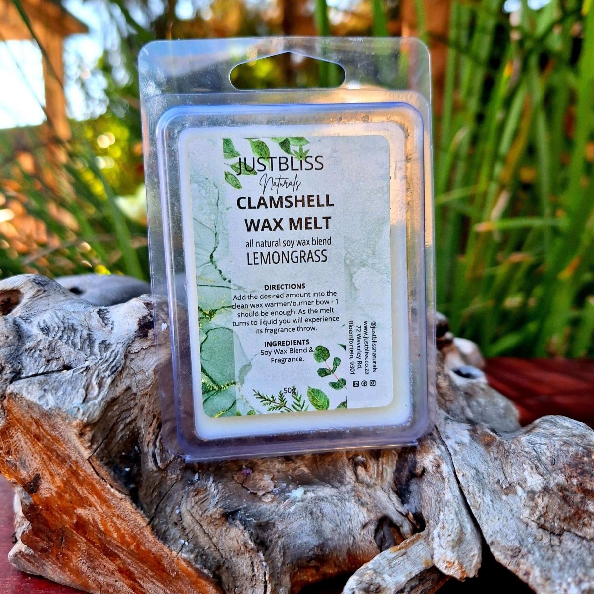 CLAMSHELL WAX MELTS: Lemongrass - JUSTBLiSS Naturals