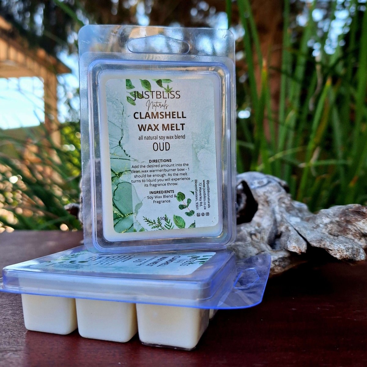 CLAMSHELL WAX MELTS:Oud - JUSTBLiSS Naturals