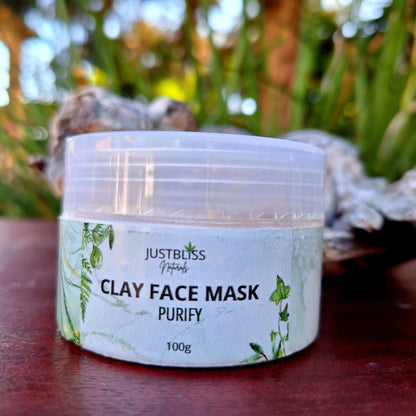 CLAY FACE MASK: Purify (With Rosehip & Hibiscus) - JUSTBLiSS Naturals