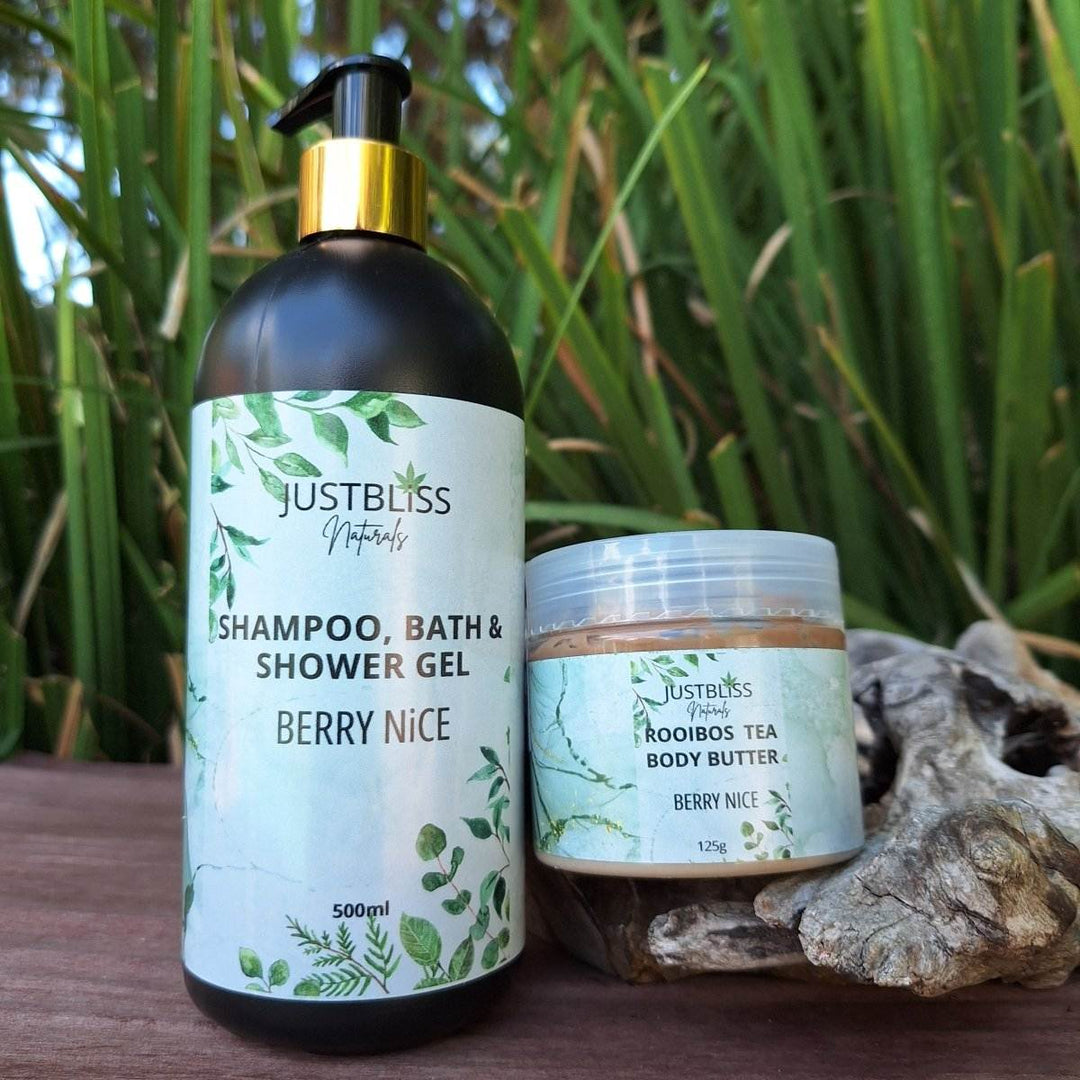 COMBO BODY WASH & BODY BUTTER: Gently Cleanse & Complete Hydration - JUSTBLiSS Naturals