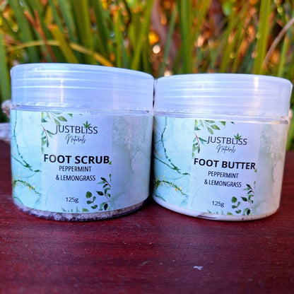 COMBO FOOT CARE: Peppermint & Lemongrass (Scrub & Balm) - JUSTBLiSS Naturals