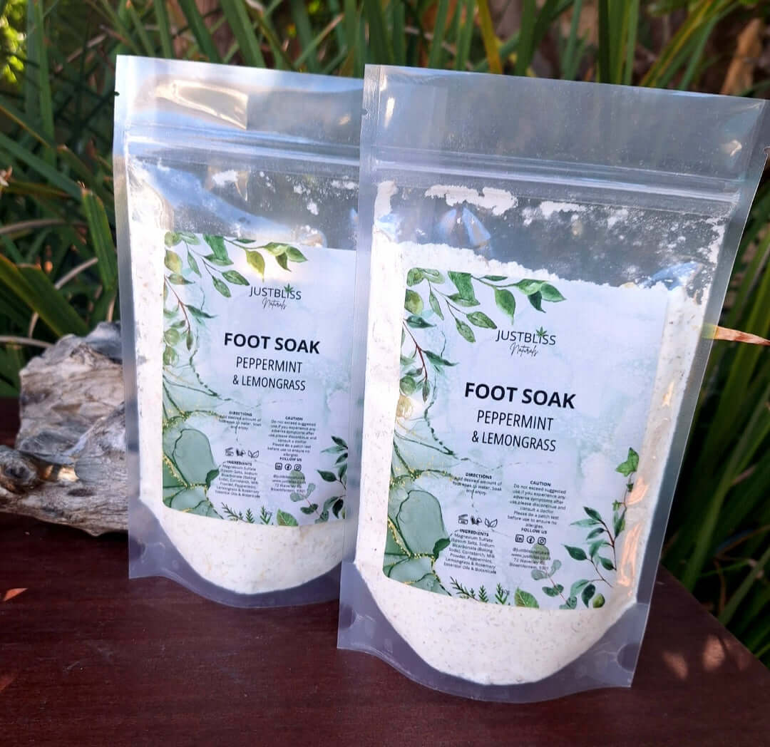 COMBO FOOT CARE: Peppermint & Lemongrass (Soak, Scrub & Balm) - JUSTBLiSS Naturals