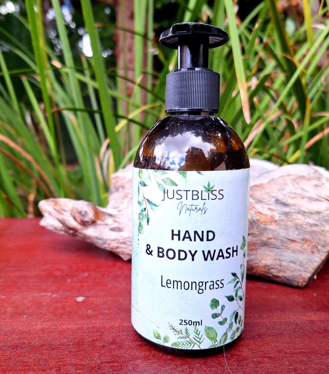 COMBO HAND WASH & LOTION: Lemongrass (250ml) - JUSTBLiSS Naturals