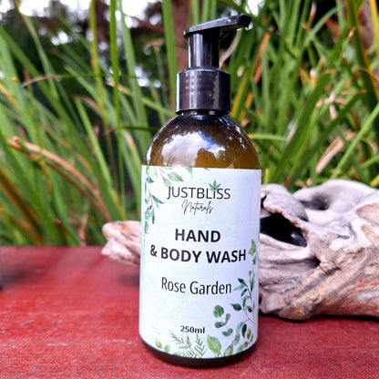 COMBO HAND WASH & LOTION: Rose Garden (Geranium) (250ml) - JUSTBLiSS Naturals