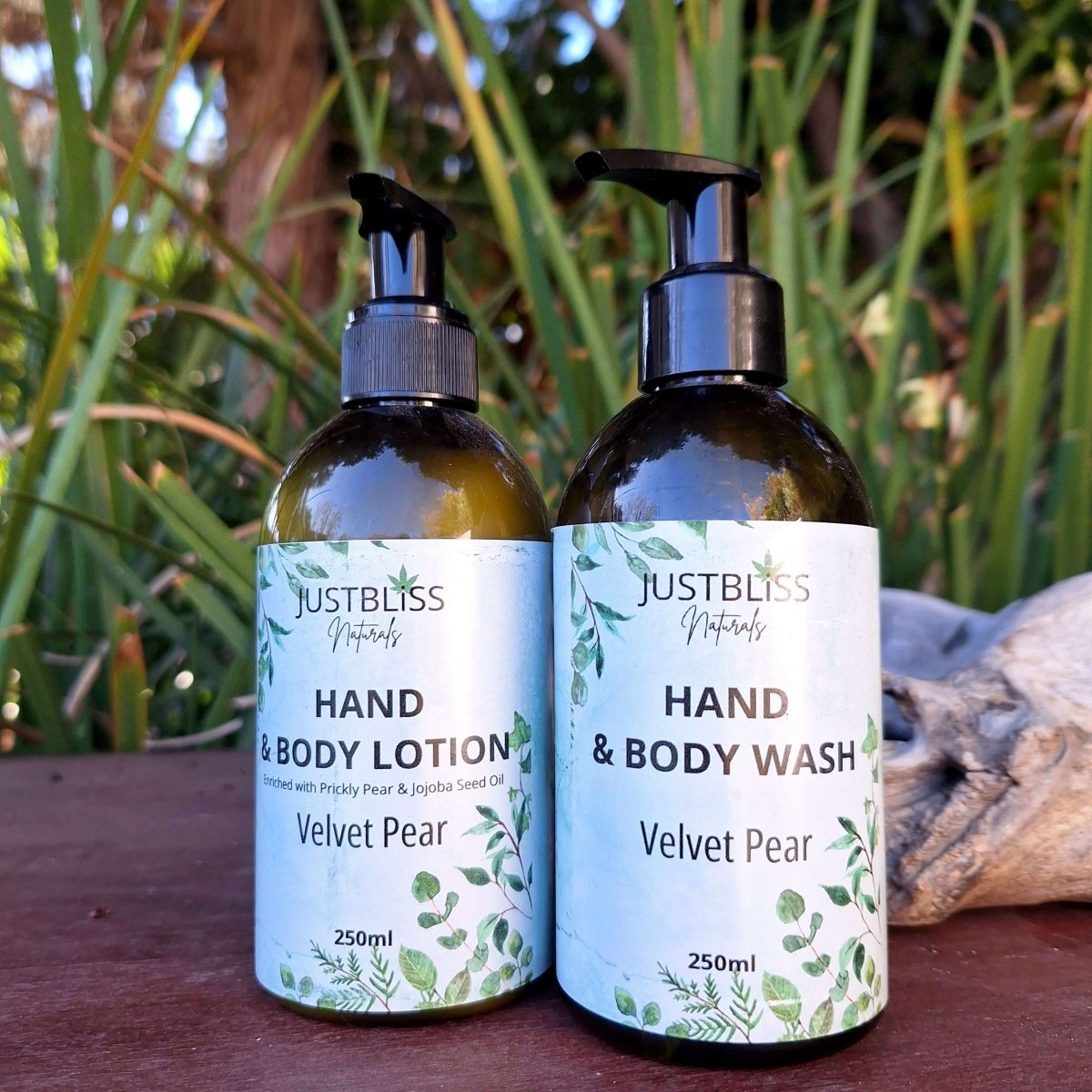 COMBO HAND WASH & LOTION: Velvet Pear (250ml) - JUSTBLiSS Naturals