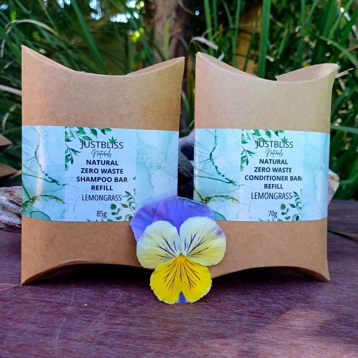 COMBO SHAMPOO & CONDITIONER BAR: Lemongrass (Refill) - JUSTBLiSS Naturals