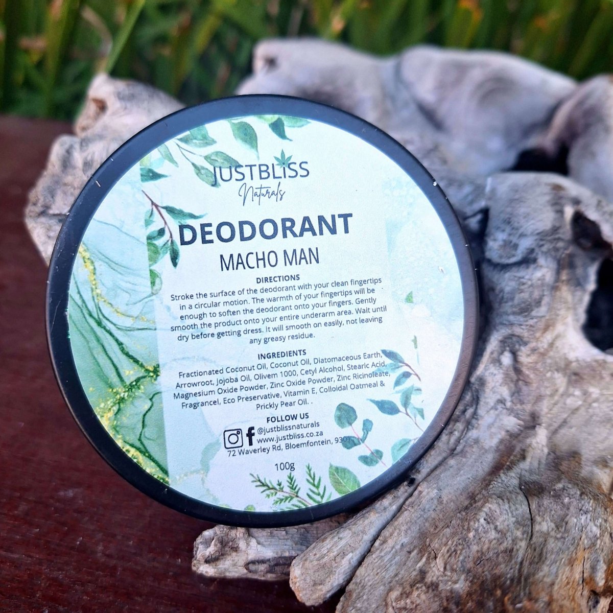 DEODORANT: Macho Man (Fresh) - JUSTBLiSS Naturals