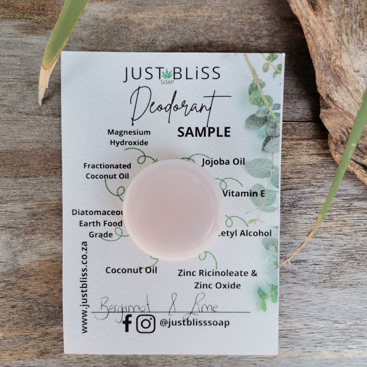 DEODORANT: Sample - 10ml - JUSTBLiSS Naturals