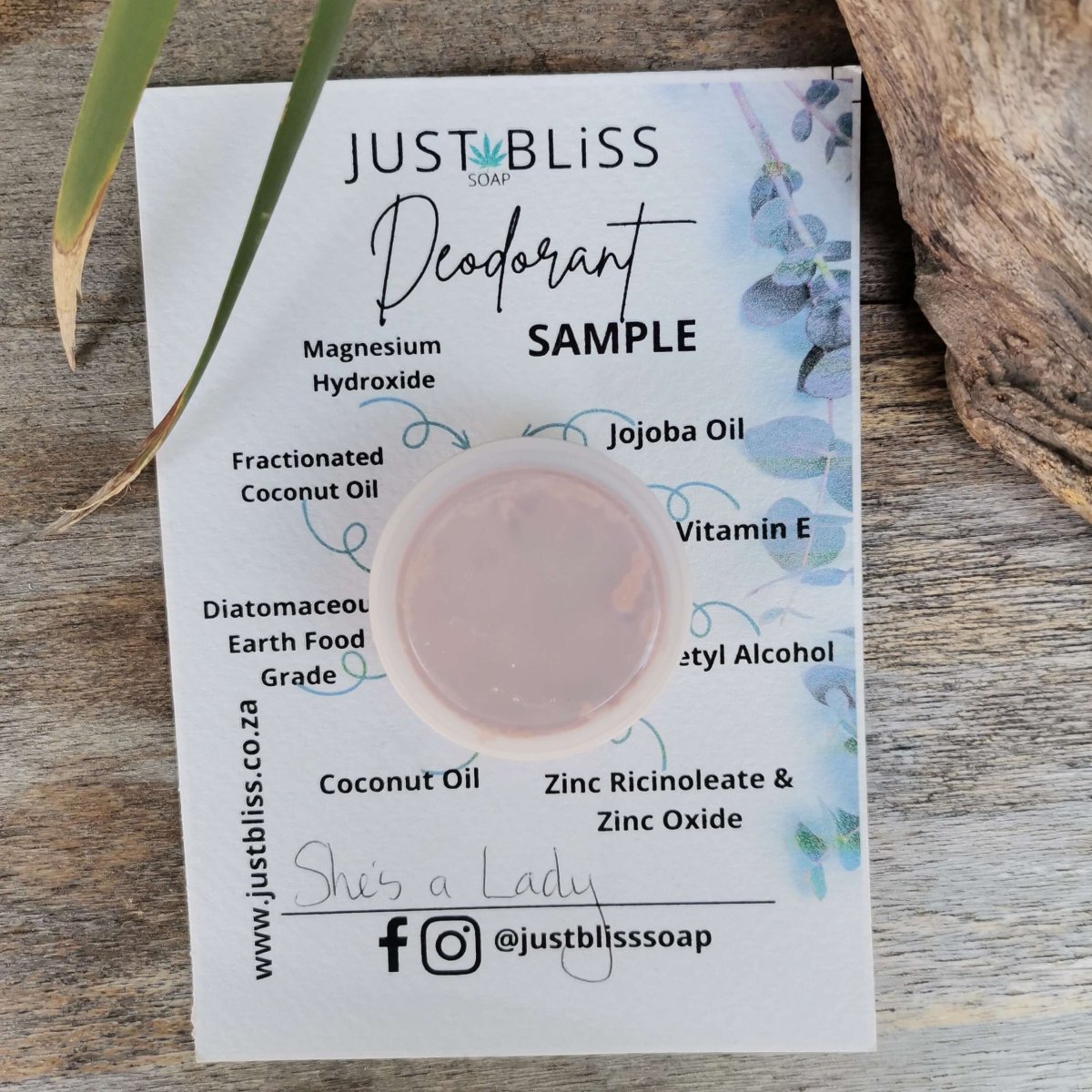 DEODORANT: Sample - 10ml - JUSTBLiSS Naturals