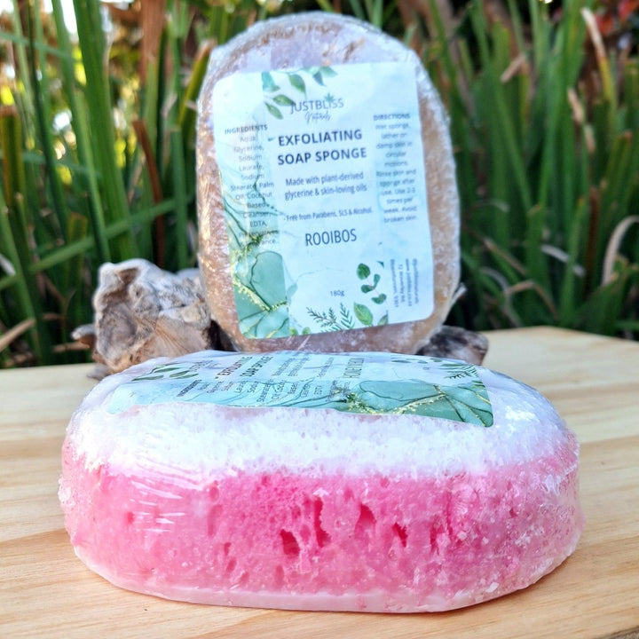 Exfoliating Soap Sponge - Infused Glycerine Soap - JUSTBLiSS Naturals