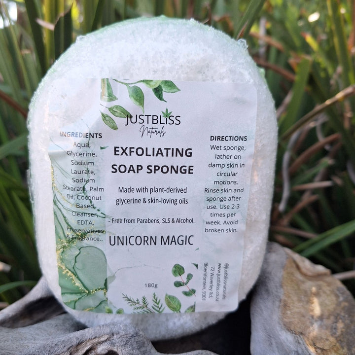 Exfoliating Soap Sponge - Infused Glycerine Soap - JUSTBLiSS Naturals