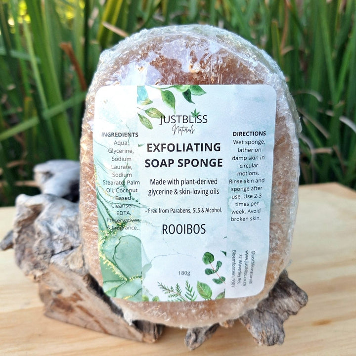 Exfoliating Soap Sponge - Infused Glycerine Soap - JUSTBLiSS Naturals