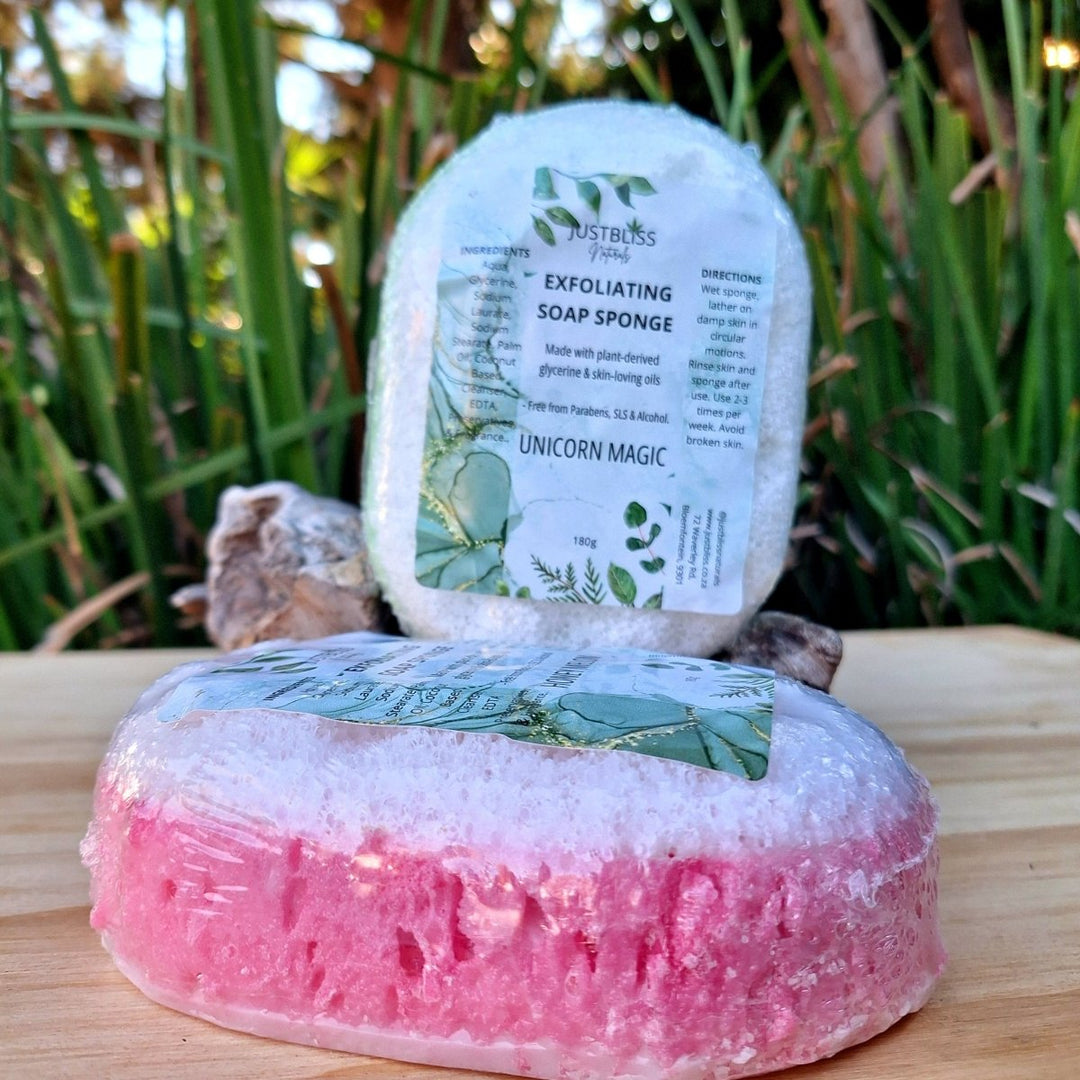 Exfoliating Soap Sponge - Infused Glycerine Soap - JUSTBLiSS Naturals