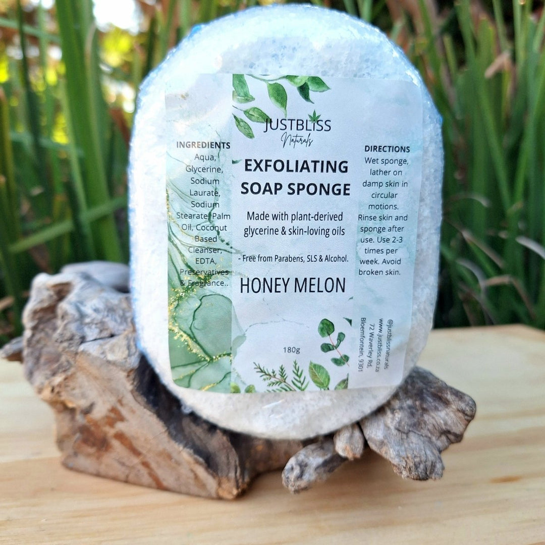 Exfoliating Soap Sponge - Infused Glycerine Soap - JUSTBLiSS Naturals