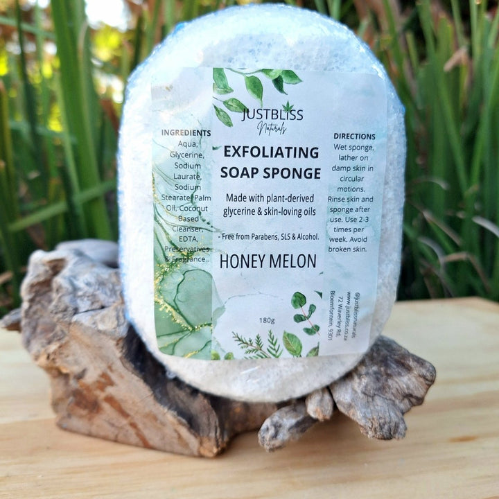 Exfoliating Soap Sponge - Infused Glycerine Soap - JUSTBLiSS Naturals