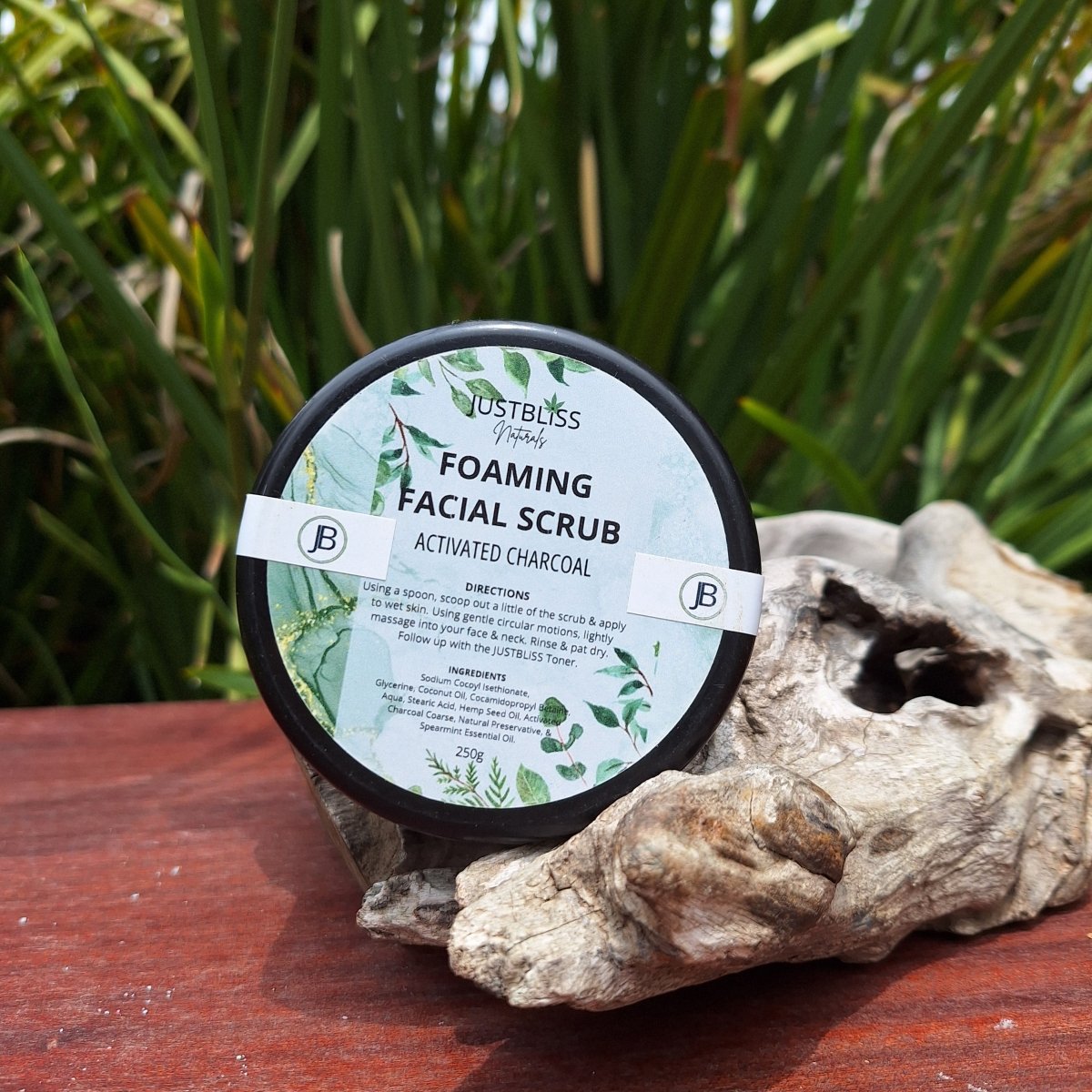 FACIAL SCRUB: Activated Charcoal. Detox (Face) (250g) - JUSTBLiSS Naturals