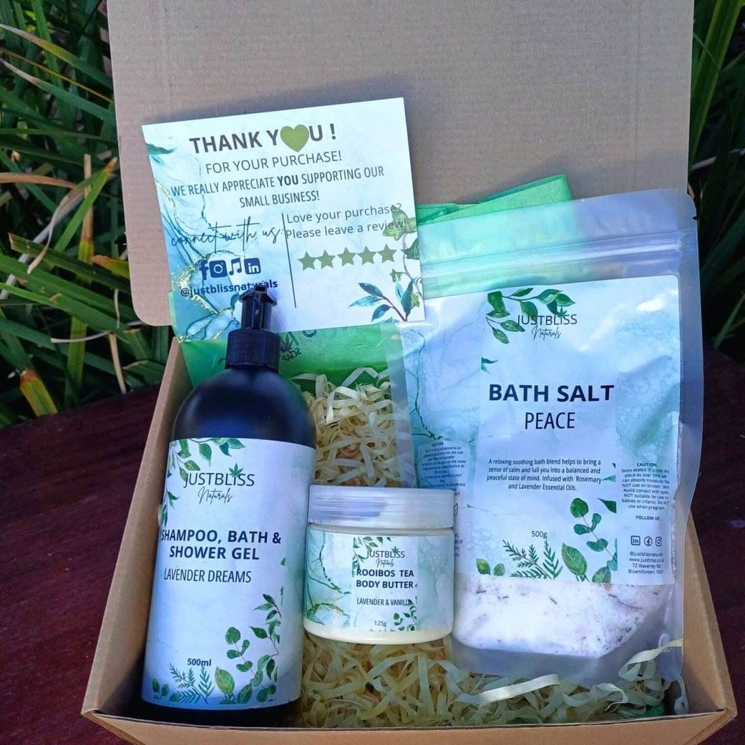 GIFT BOX: Lavender Gift Box 6 - Serene & Luxurious Self - Care - JUSTBLiSS Naturals