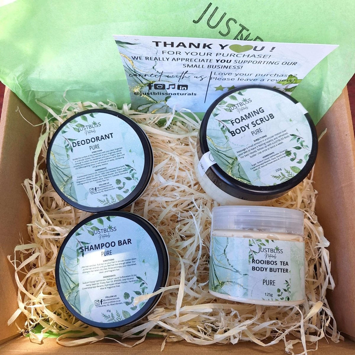 GIFT BOX: Pure For Sensitive Skin (Box 3) - JUSTBLiSS Naturals